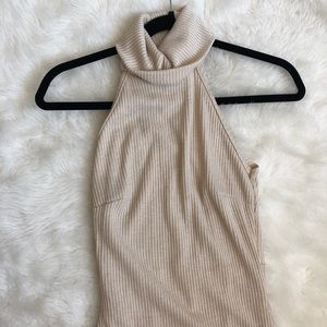Nude turtle neck dress